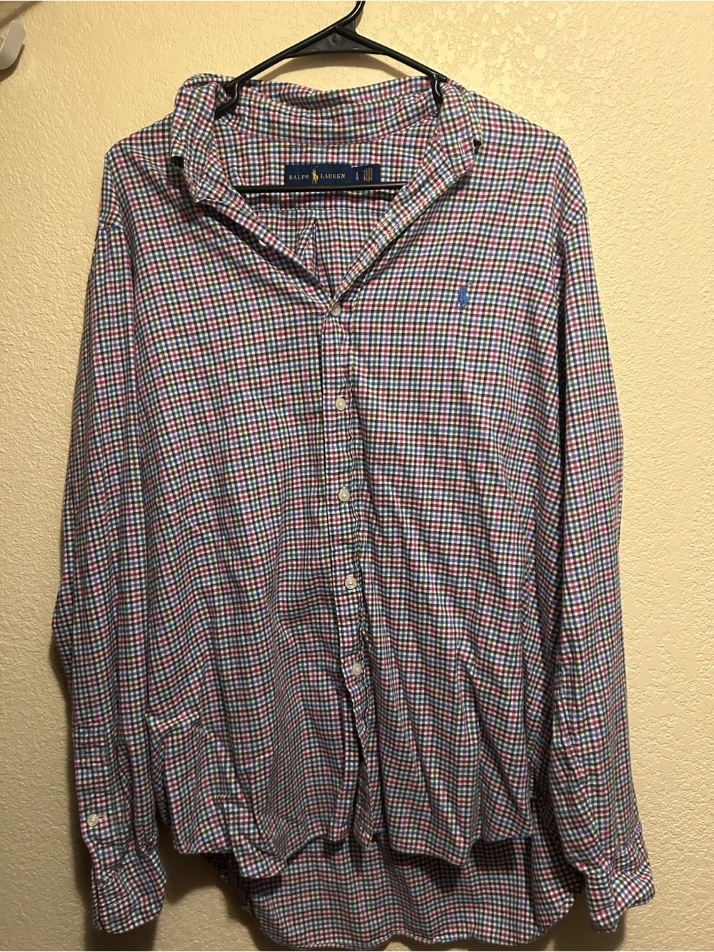 Ralph Lauren Multicolor Gingham Button-Down Shirt (Blue, Red, Green)
